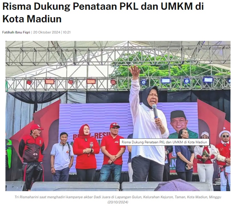 Risma Dukung Penataan PKL dan UMKM di Kota Madiun