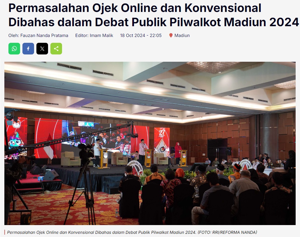 Permasalahan Ojek Online dan Konvensional Dibahas dalam Debat Publik Pilwalkot Madiun 2024