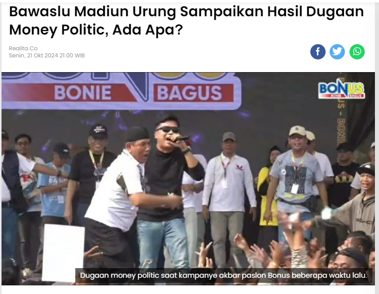 Bawaslu Madiun Urung Sampaikan Hasil Dugaan Money Politic, Ada Apa?