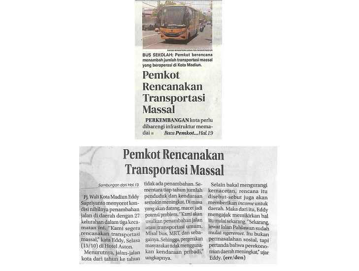 Pemkot Rencanakan Transportasi Massal