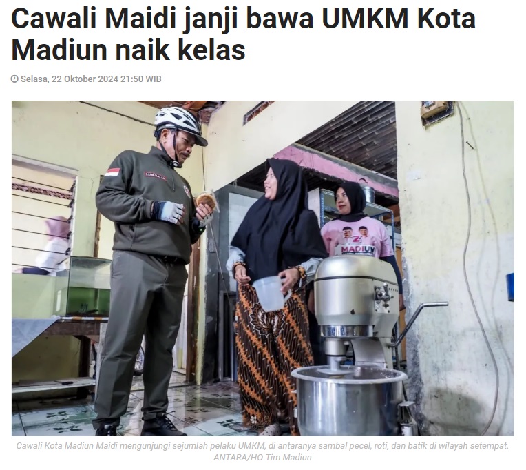 Cawali Maidi janji bawa UMKM Kota Madiun naik kelas