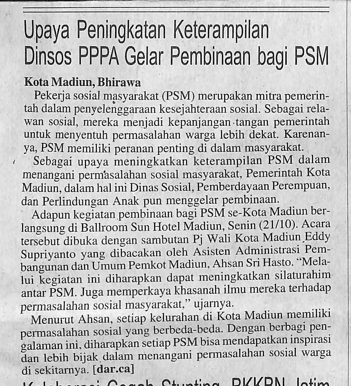 Upaya Peningkatan Keterampilan Dinsos PPPA Gelar Pembinaan bagi PSM