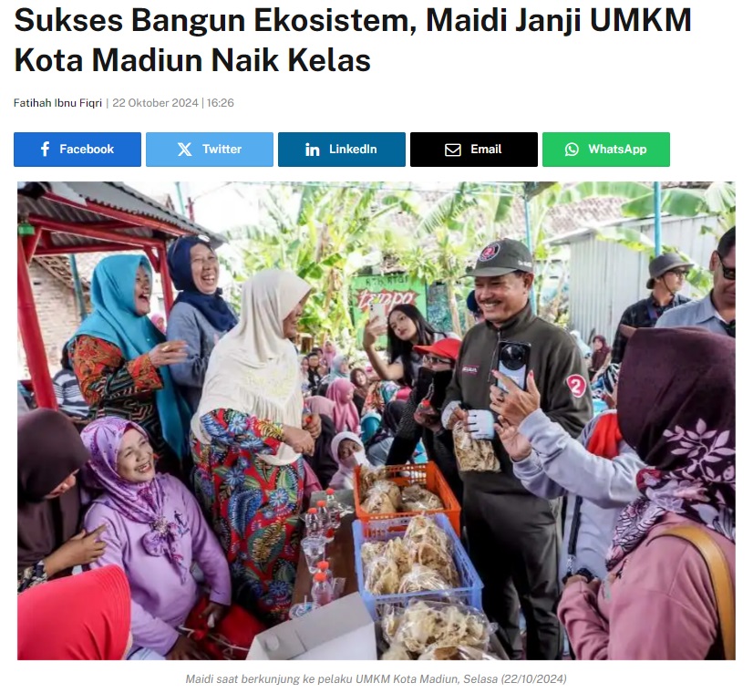 Sukses Bangun Ekosistem, Maidi Janji UMKM Kota Madiun Naik Kelas