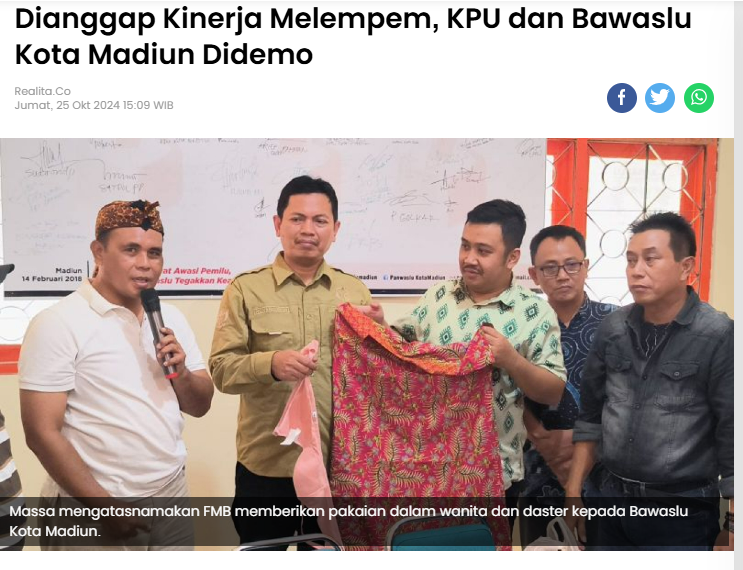 Dianggap Kinerja Melempem, KPU dan Bawaslu Kota Madiun Didemo