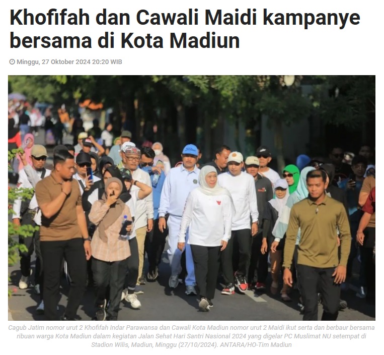 Khofifah dan Cawali Maidi kampanye bersama di Kota Madiun
