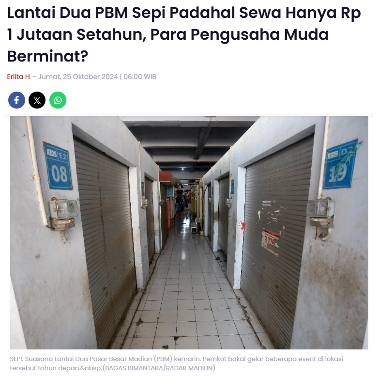 Lantai Dua PBM Sepi Padahal Sewa Hanya Rp 1 Jutaan Setahun, Para Pengusaha Muda Berminat?