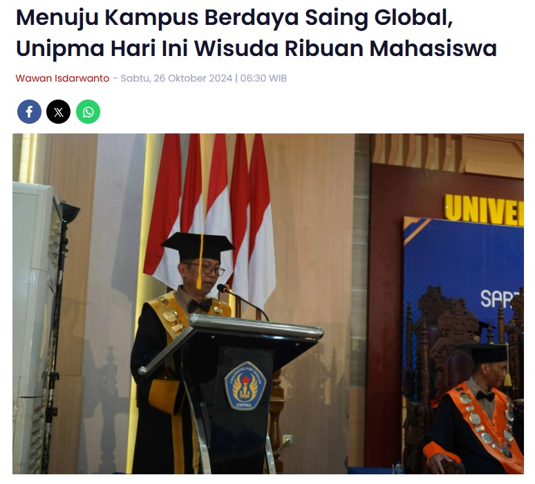 Menuju Kampus Berdaya Saing Global, Unipma Hari Ini Wisuda Ribuan Mahasiswa