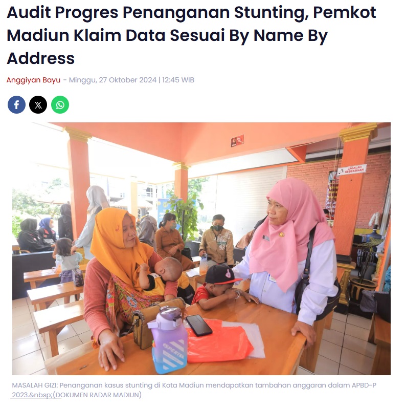 Audit Progres Penanganan Stunting, Pemkot Madiun Klaim Data Sesuai By Name By Address
