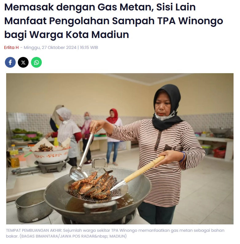 Memasak dengan Gas Metan, Sisi Lain Manfaat Pengolahan Sampah TPA Winongo bagi Warga Kota Madiun
