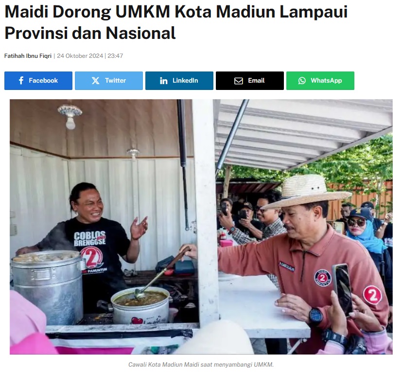 Maidi Dorong UMKM Kota Madiun Lampaui Provinsi dan Nasional