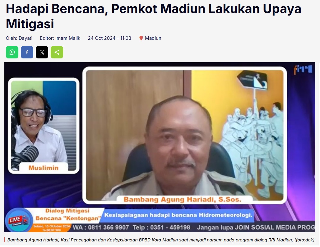 Hadapi Bencana, Pemkot Madiun Lakukan Upaya Mitigasi