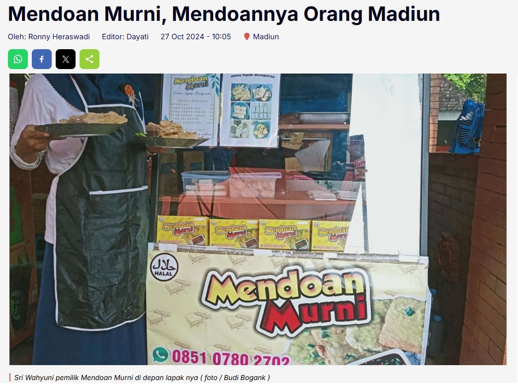 Mendoan Murni, Mendoannya Orang Madiun