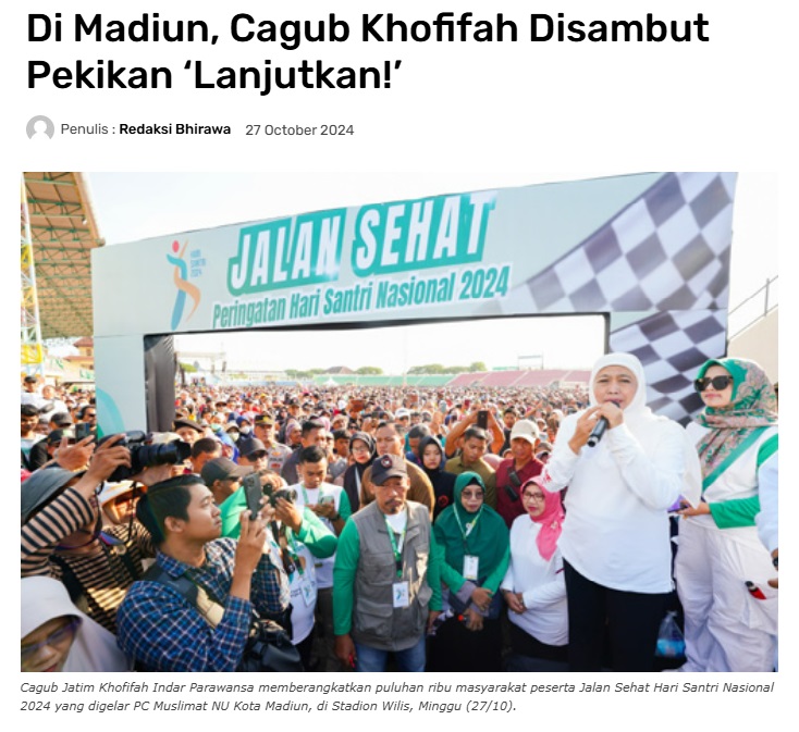 Di Madiun, Cagub Khofifah Disambut Pekikan ‘Lanjutkan!’
