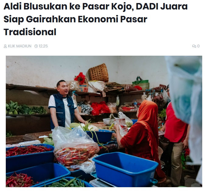Aldi Blusukan ke Pasar Kojo, DADI Juara Siap Gairahkan Ekonomi Pasar Tradisional