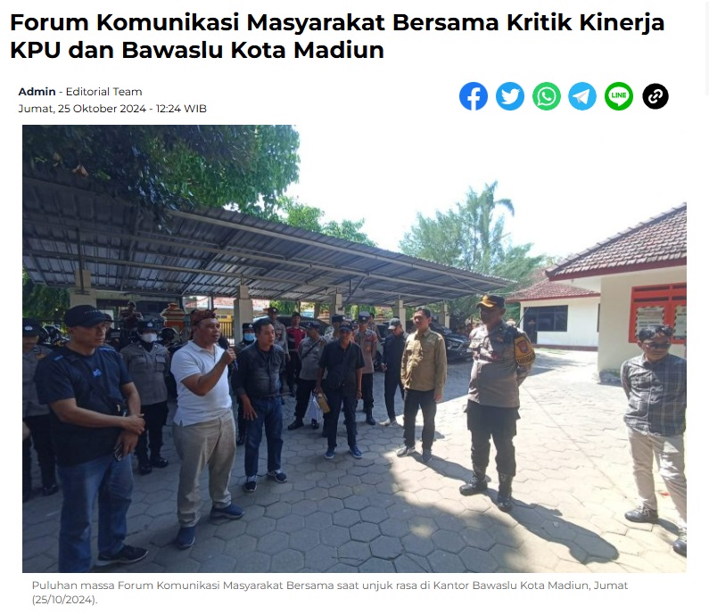 Forum Komunikasi Masyarakat Bersama, Kritik Kinerja KPU dan Bawaslu Kota Madiun