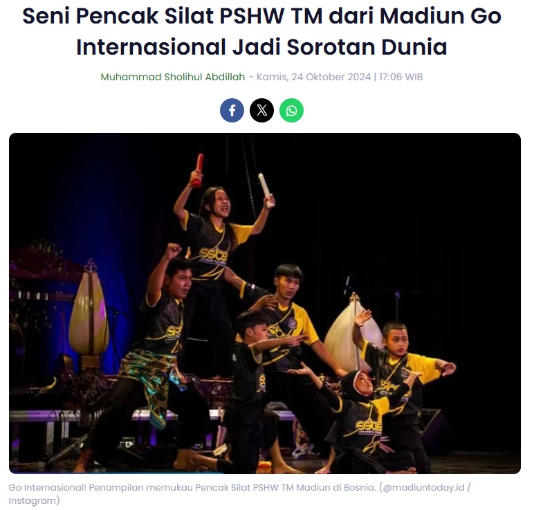 Seni Pencak Silat PSHW TM dari Madiun Go Internasional Jadi Sorotan Dunia