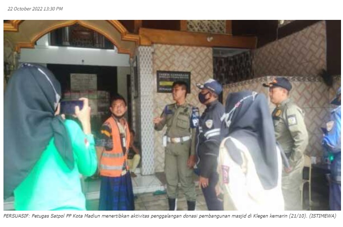 Satpol PP Kota Madiun Tertibkan Penggalangan Donasi di Pinggir Jalan