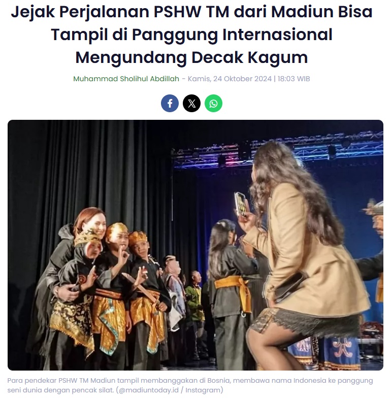 Jejak Perjalanan PSHW TM dari Madiun Bisa Tampil di Panggung Internasional Mengundang Decak Kagum