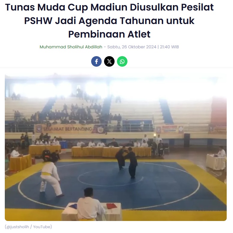 Tunas Muda Cup Madiun Diusulkan Pesilat PSHW Jadi Agenda Tahunan untuk Pembinaan Atlet