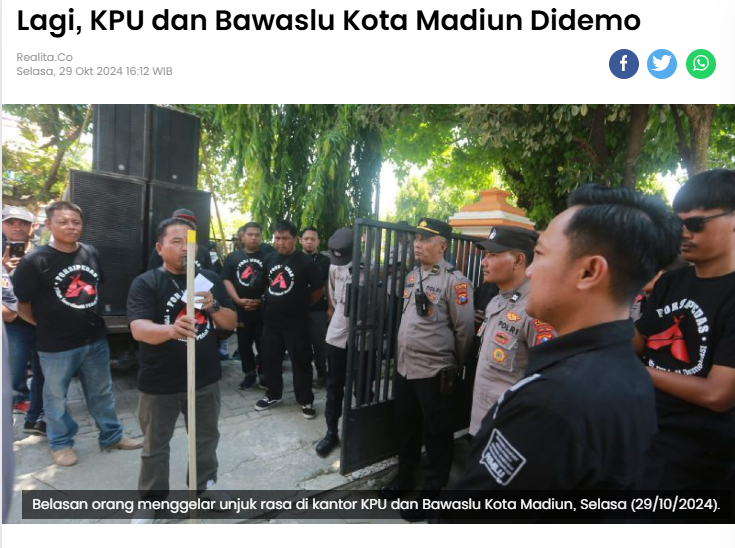 Lagi, KPU dan Bawaslu Kota Madiun Didemo