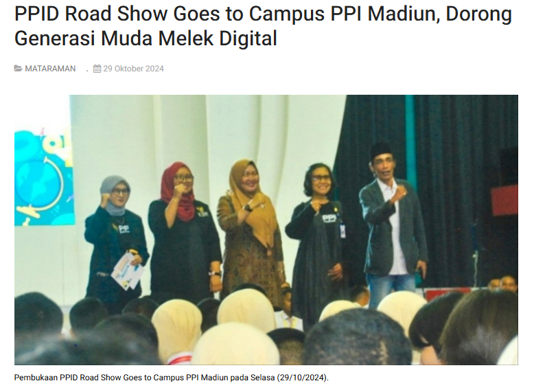 PPID Road Show Goes to Campus PPI Madiun, Dorong Generasi Muda Melek Digital