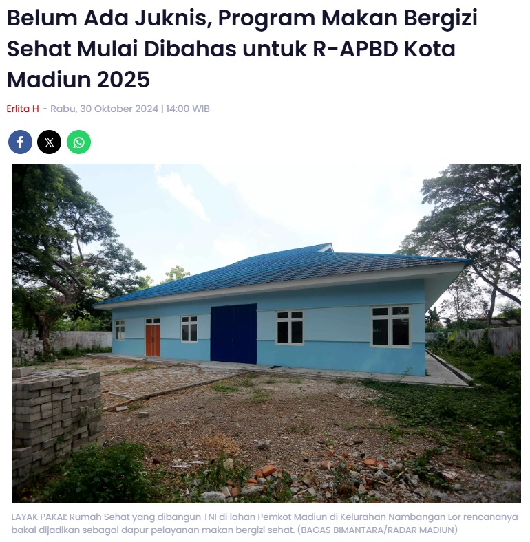 Belum Ada Juknis, Program Makan Bergizi Sehat Mulai Dibahas untuk R-APBD Kota Madiun 2025