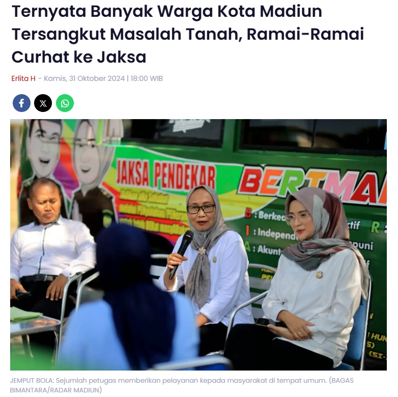 Ternyata Banyak Warga Kota Madiun Tersangkut Masalah Tanah, Ramai-Ramai Curhat ke Jaksa