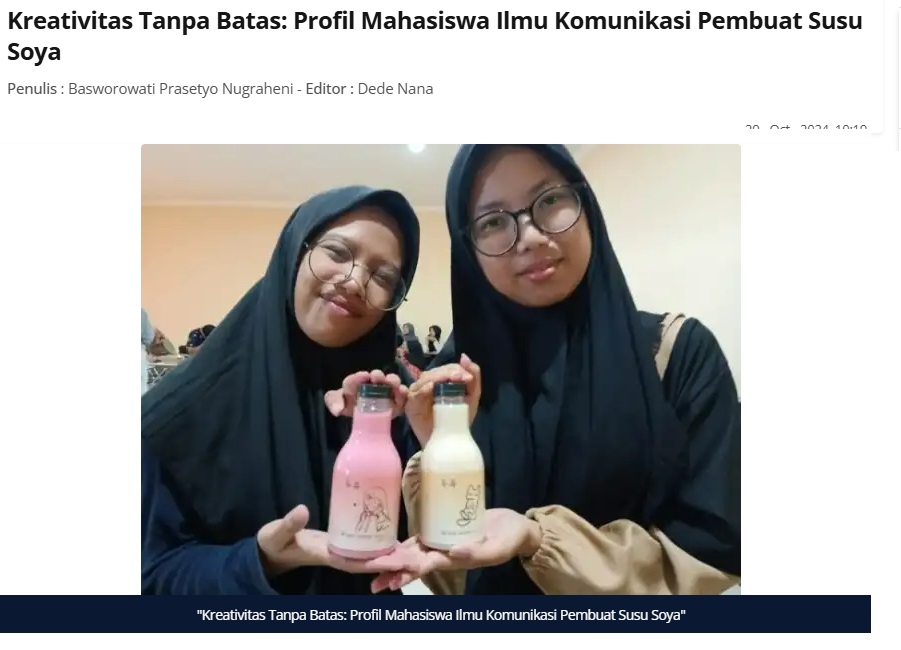 Kreativitas Tanpa Batas: Profil Mahasiswa Ilmu Komunikasi Pembuat Susu Soya