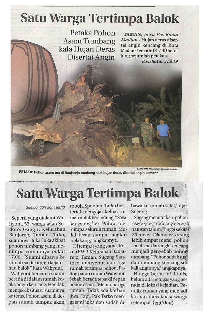 Satu Warga Tertimpa Blok