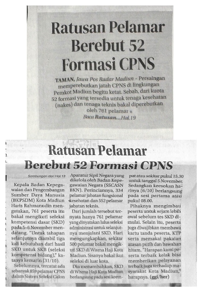 Ratusan Pelamar Berebut 52 Formasi CPNS