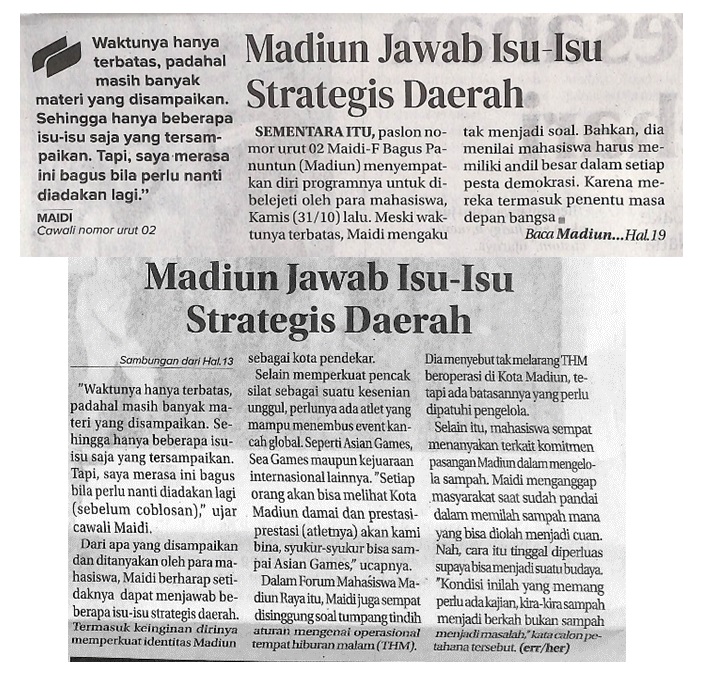 Madiun Jawab Isu-Isu Strategis Daerah