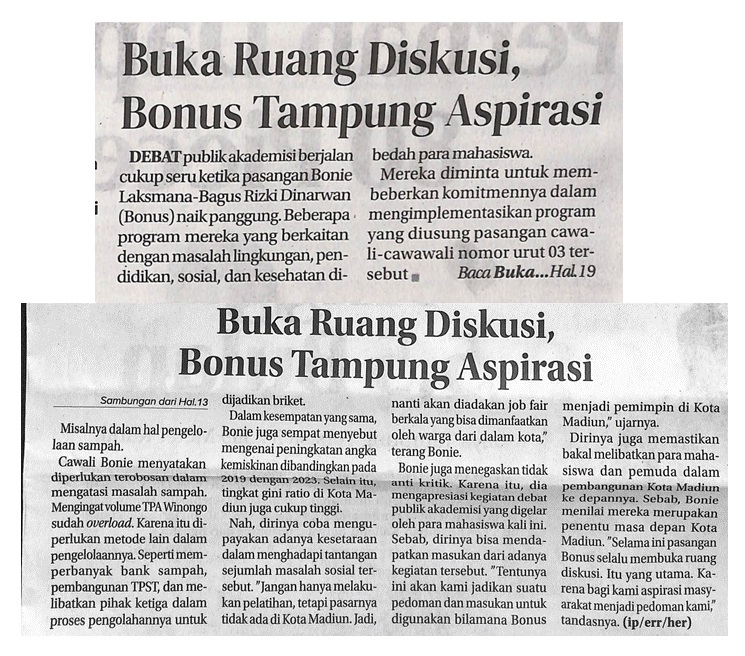 Buka Ruang Diskusi, Bonus Tampung Aspirasi