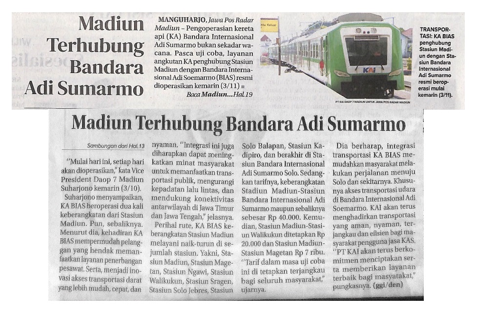 Madiun Terhubung Bandara Adi Sumarmo