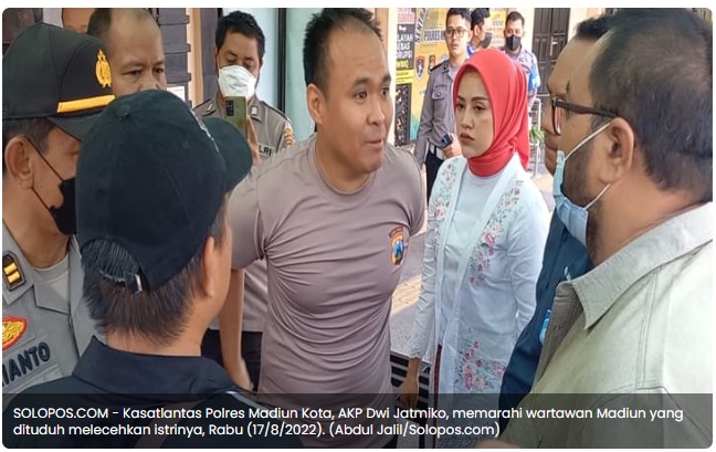 Kasatlantas Madiun Tuduh Jurnalis Lecehkan Istrinya, Ini Kata Kapolres