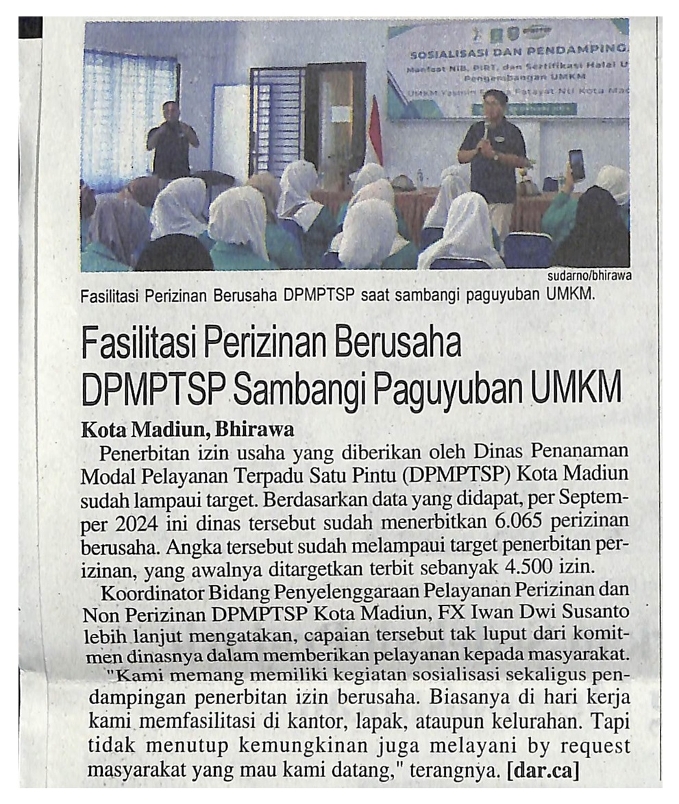 Fasilitasi Perizinan Berusaha DPMPTSP Sambangi Paguyuban UMKM