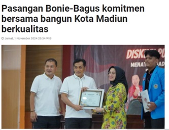 Pasangan Bonie-Bagus komitmen bersama bangun Kota Madiun berkualitas