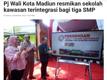 Pj Wali Kota Madiun resmikan sekolah kawasan terintegrasi bagi tiga SMP
