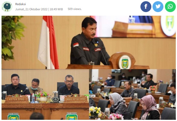 Walikota Madiun Beri Jawaban Atas Pertanyaan Fraksi di DPRD