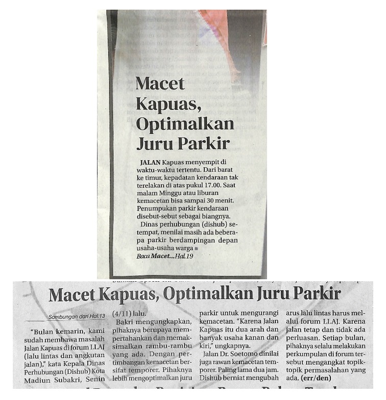 Macet Kapuas, Optimalkan Juru Parkir