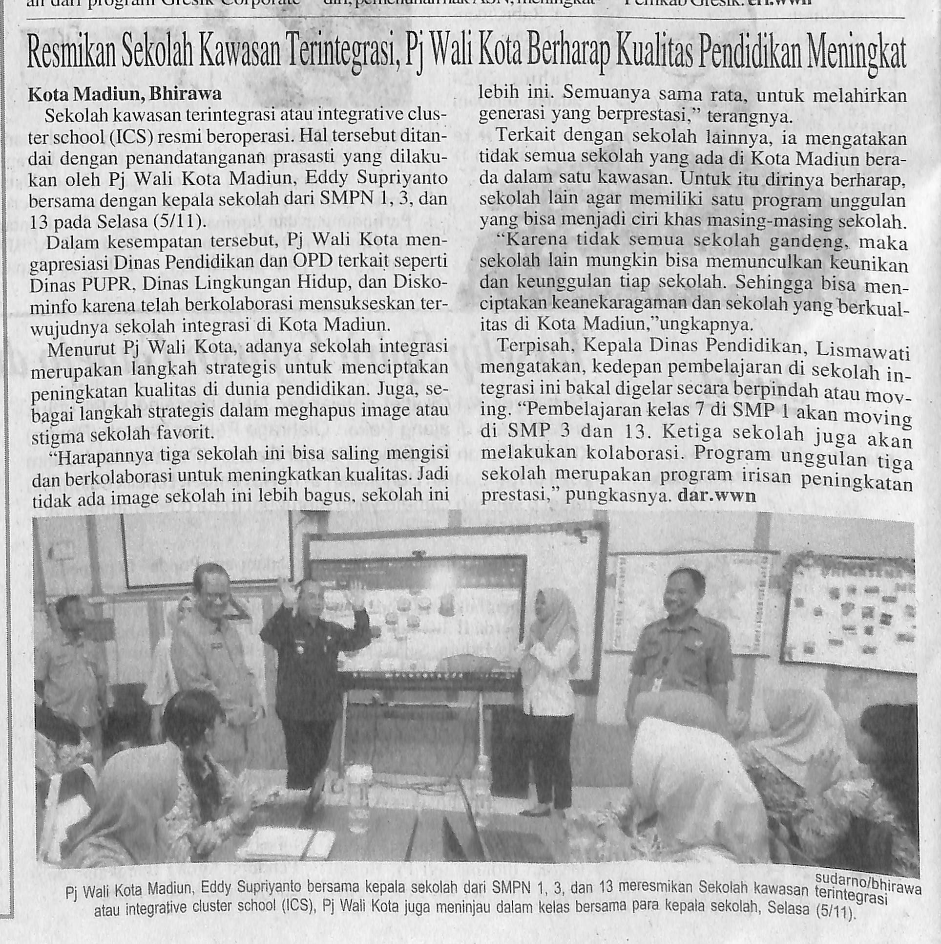Resmikan Sekolah Kawasan Terintegrasi, Pj Wali Kota Berharap Kualitas Pendidikan Meningkat