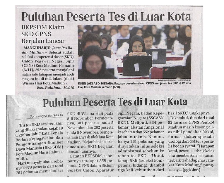 Puluhan Peserta Tes di Luar Terus, BKPSDM Klaim SKD Berjalan Lancar
