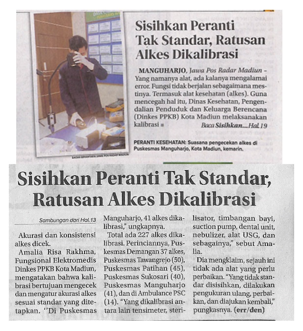 Sisihkan Peranti Tak Standar, Ratusan Alkes Dikalibrasi