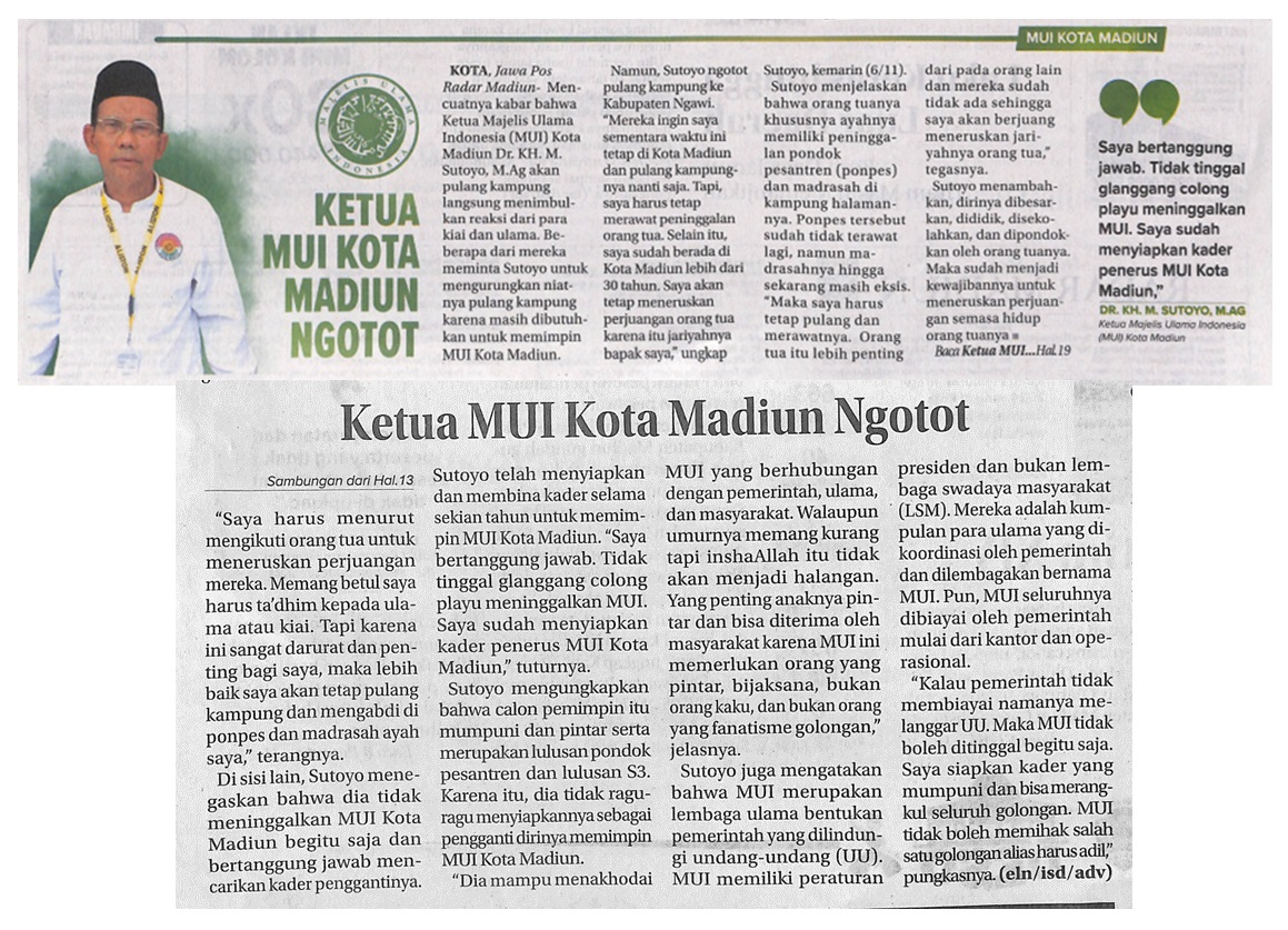 Ketua MUI Kota Madiun Ngotot