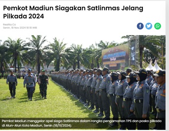 Pemkot Madiun Siagakan Satlinmas Jelang Pilkada 2024