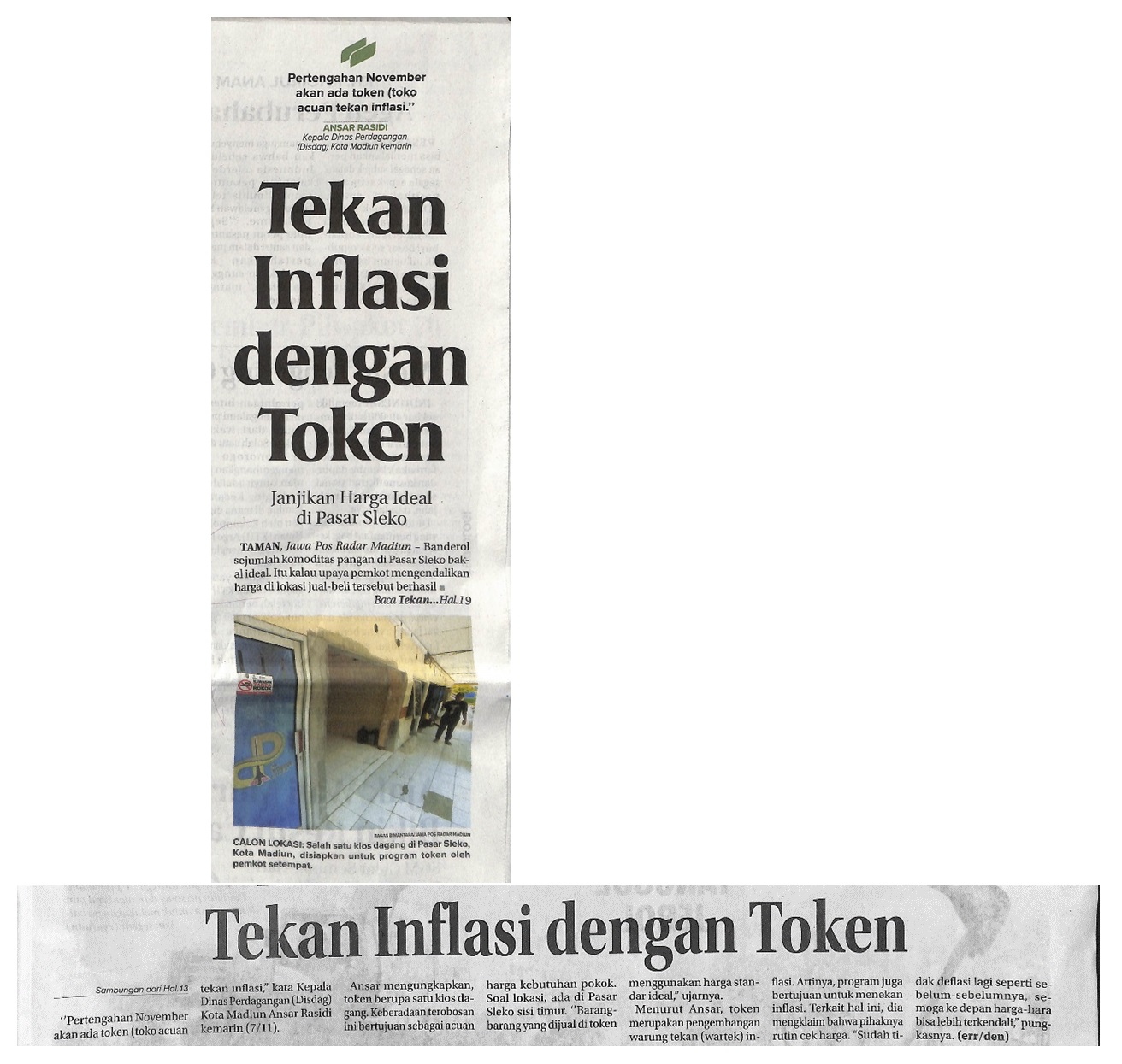 Tekan Inflasi dengan Token, Janjikan Harga Ideal di Pasar Sleko