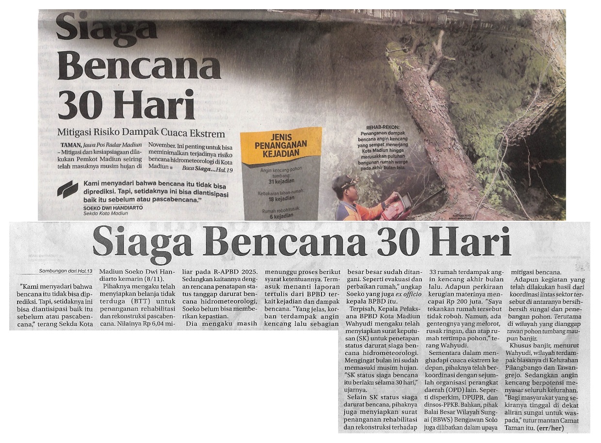 Siaga Bencana 30 Hari, Mitigasi Risiko Dampak Cuaca Ekstrem