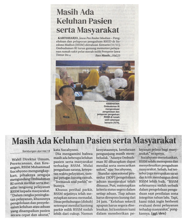 Masih Ada Keluhan Pasien Serta Masyarakat
