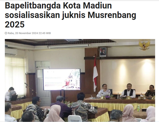 Bapelitbangda Kota Madiun sosialisasikan juknis Musrenbang 2025