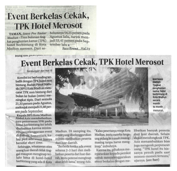 Event Berkelas Cekak, TPK Hotel Merosot