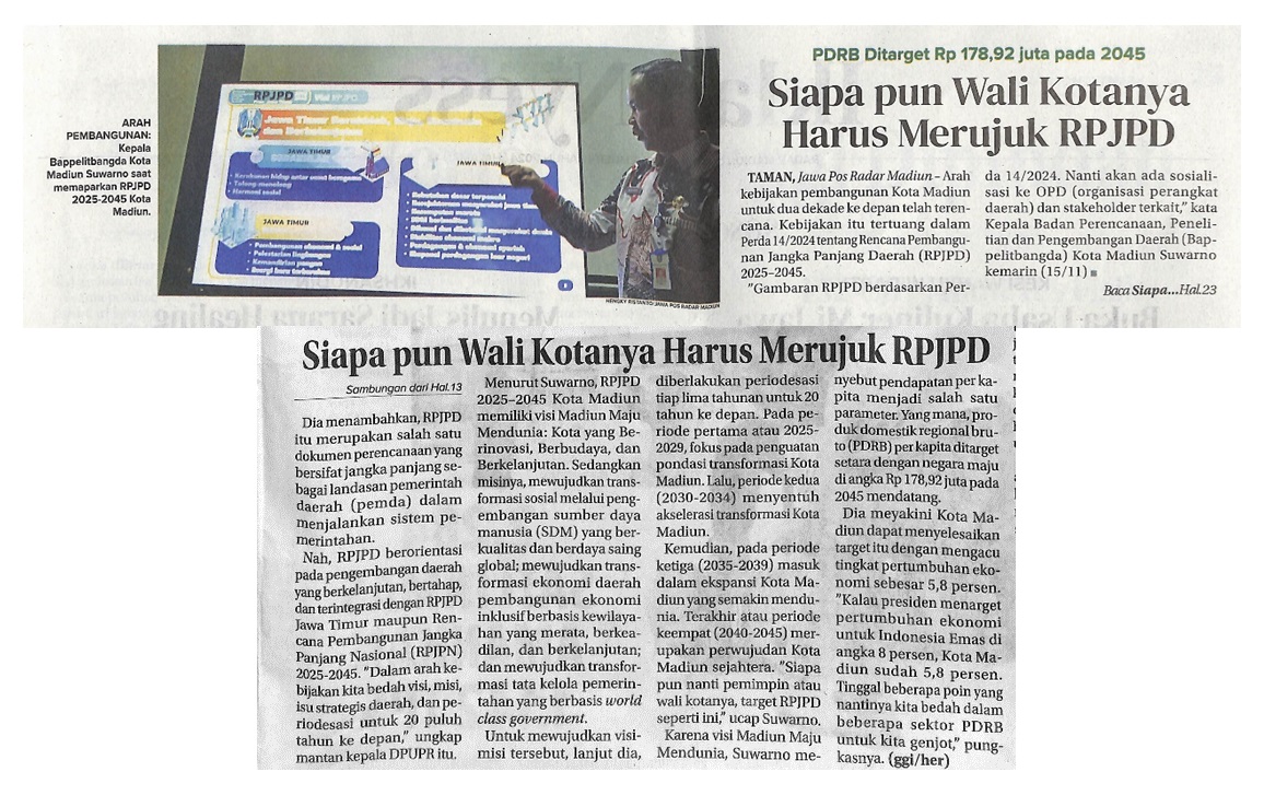 Siapa pun Walikotanya Harus Merujuk RPJPD